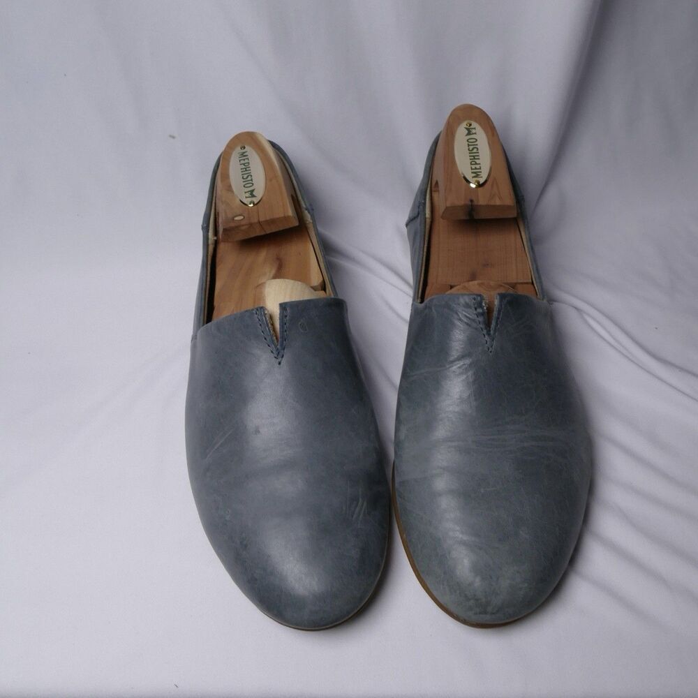 Born Leather Slip On Shoes Women’s 8M Blue Comfort Mules Casual Loafers